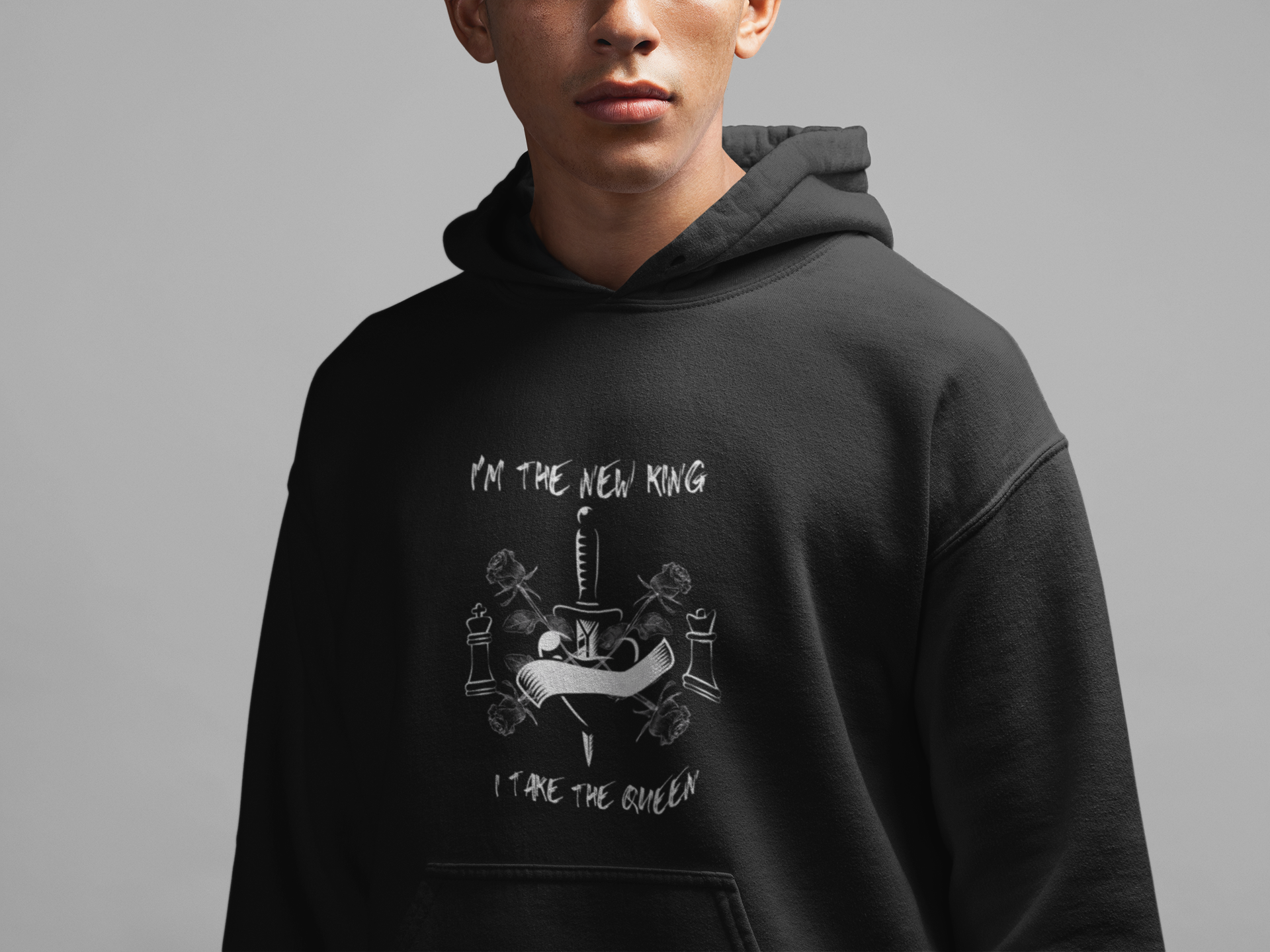 "I'm the new king, I take the queen" A Digital Nod to Ethereal Metal in a Unisex Hoodie - Revival Retro Designs