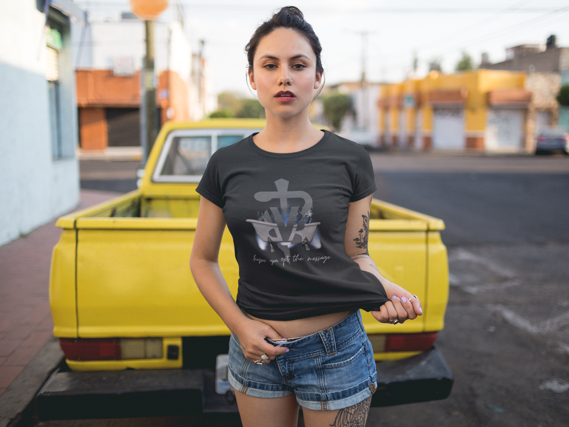 I Hope You Get The Message: Exclusive Custom Design Women's Fitted Tee - Revival Retro Designs