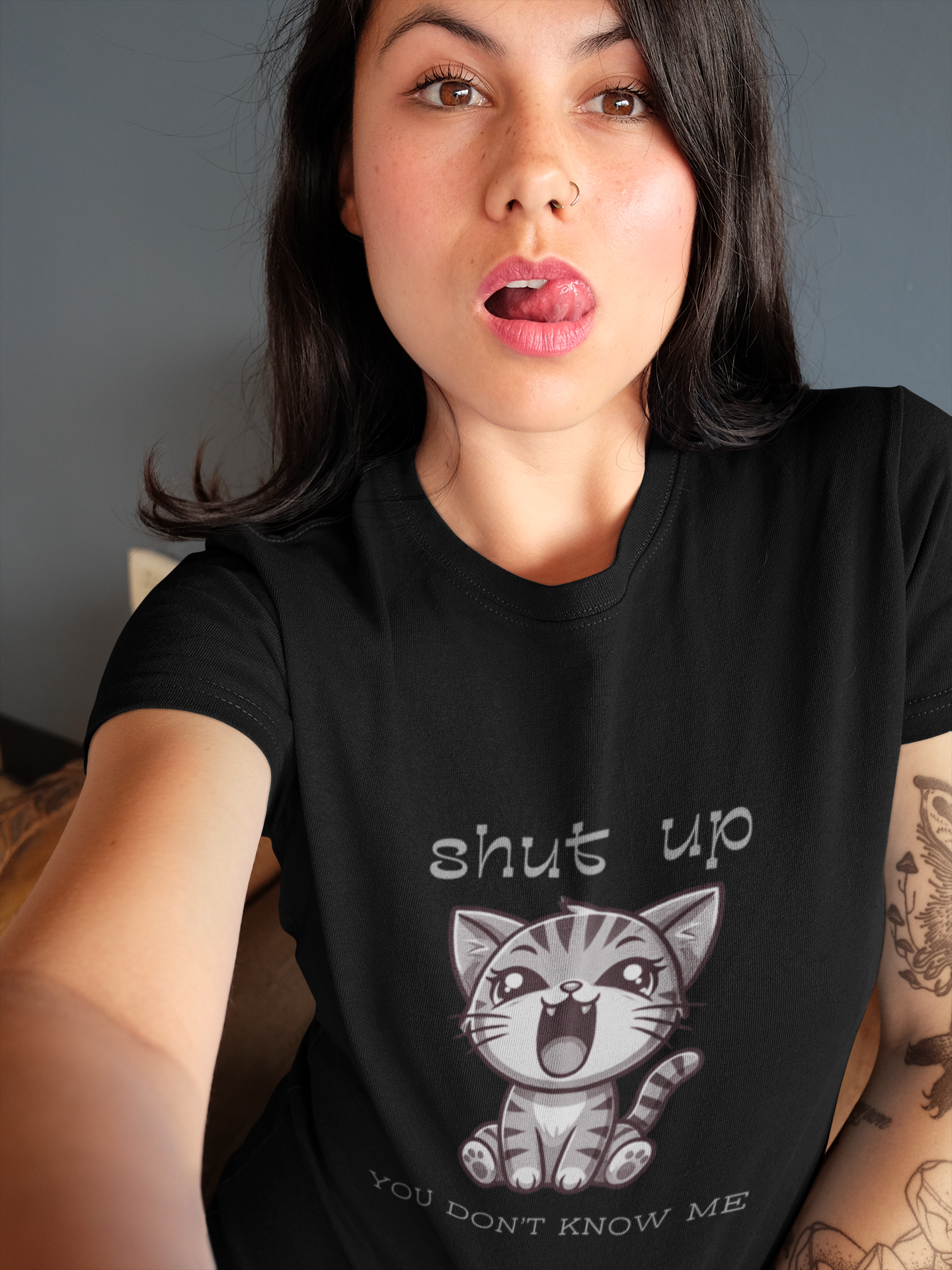 "Shut Up. You Don't Know Me." Exclusive Custom Designed Unisex T-Shirt - Revival Retro Designs