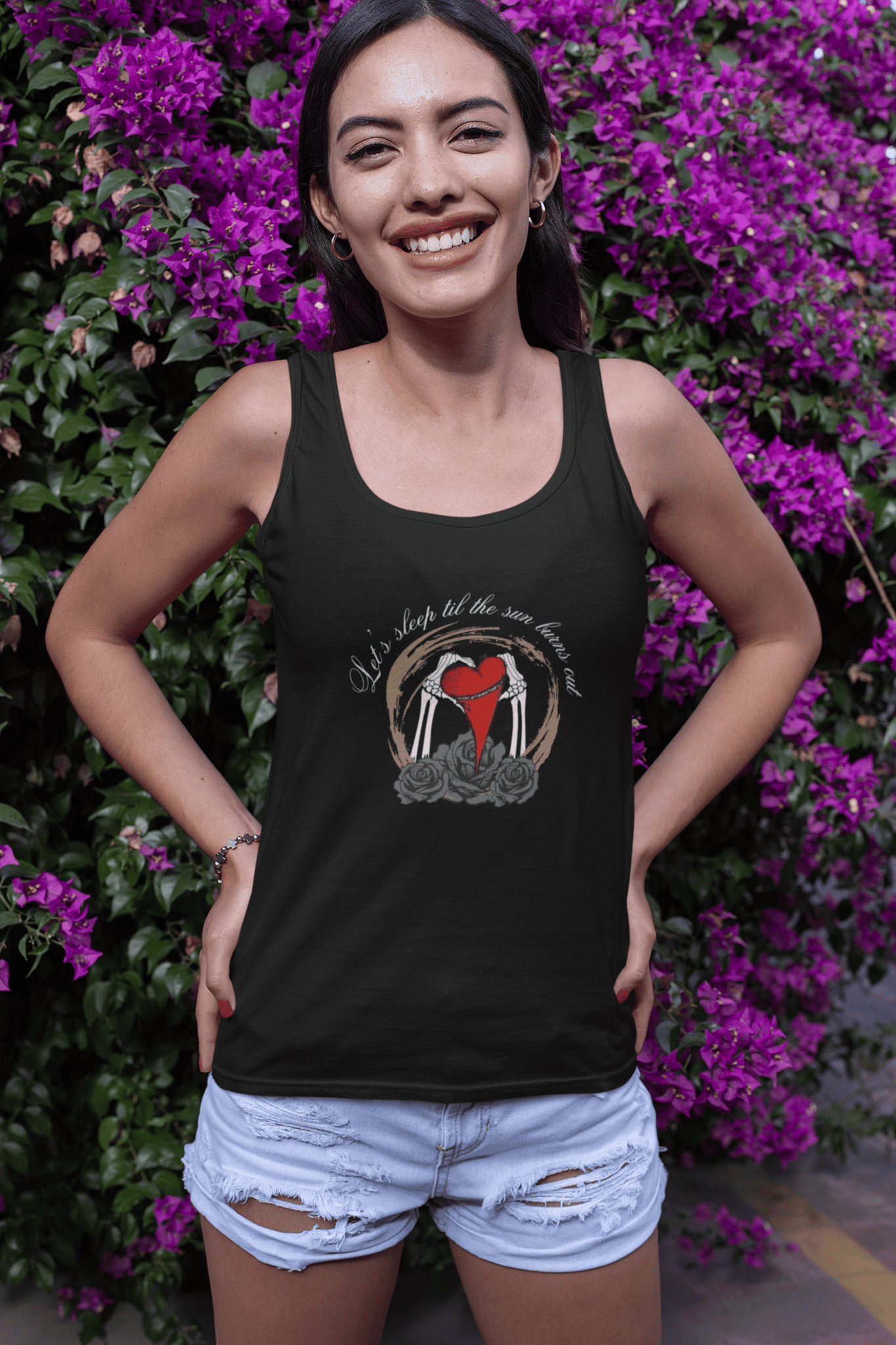 Let's Seep til the sun burns out Women's Ideal Racerback Tank - Revival Retro Designs